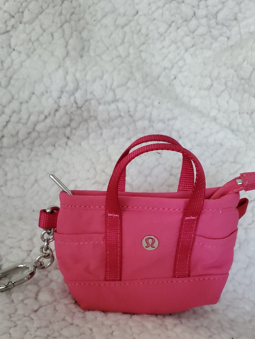 lululemon athletica Hot Pink Mini Tote Keychain